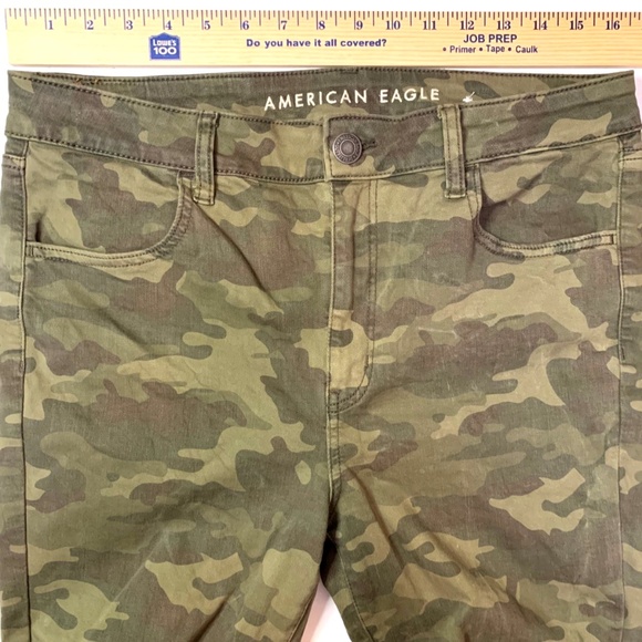 American Eagles Super Stretch Women’s Jeggins Size 14 Short camouflage green Y2K - Picture 2 of 12
